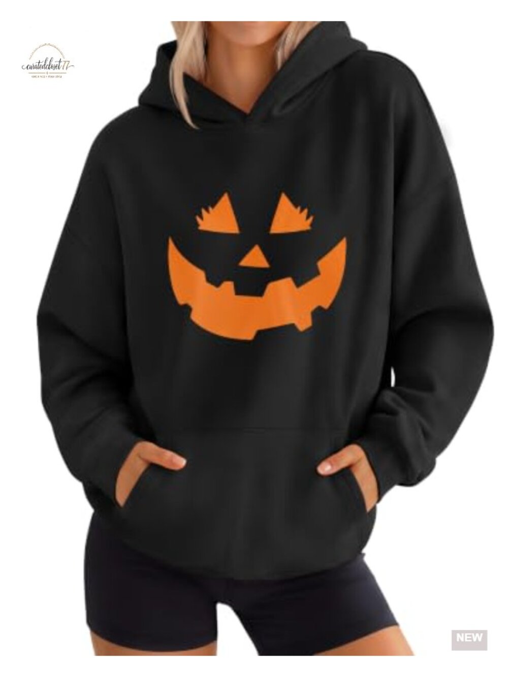 Women's Halloween Hoodie Long Sleeve Sweatshirt Pumpkin Ghost Print